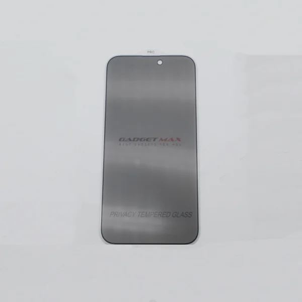 Gadget Max iPhone 14 Pro Max/15 Plus (PREMIUM 2.5D SKILL FULL COVER) Privacy Tempered Glass