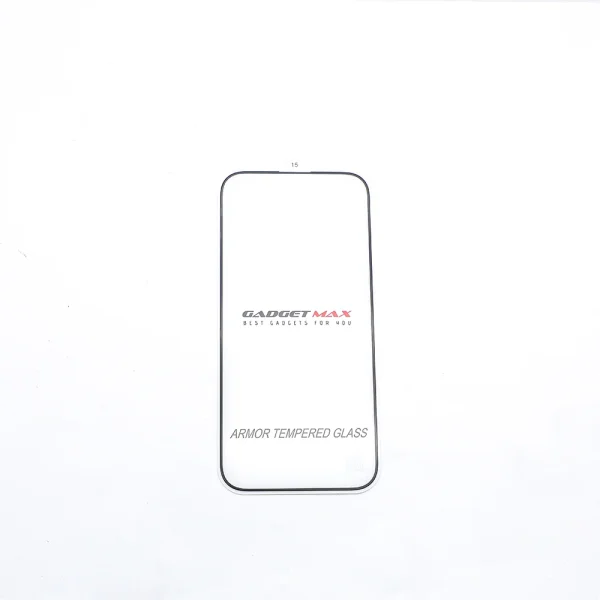 Gadget Max Armor (HD) iPhone 15 Pro 6.1" (PREMIUM 2.5D Anti Static Cover) Tempered Glass