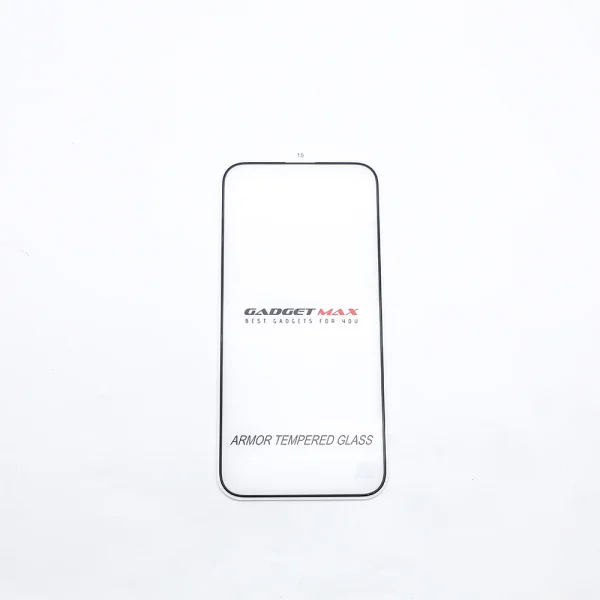 Gadget Max Armor (HD) iPhone 15 Pro Max 6.7"  (Premium 2.5D Anti Static Cover) Tempered Glass