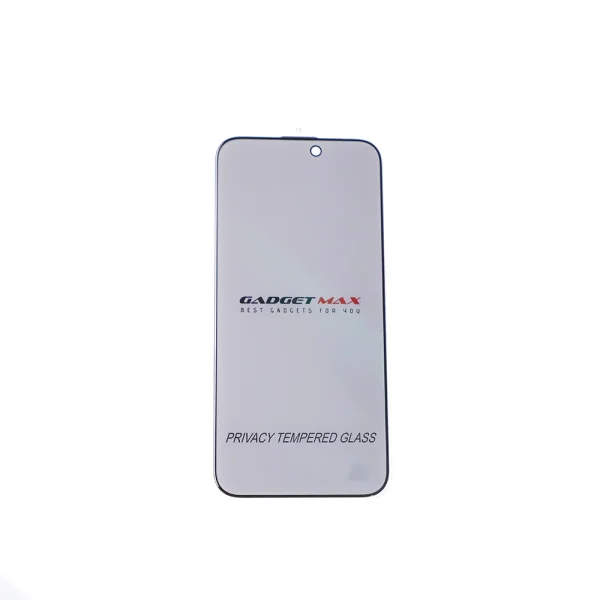 Gadget Max iPhone 15 Pro Max (PREMIUM 2.5D SKILL FULL COVER) Privacy Tempered Glass