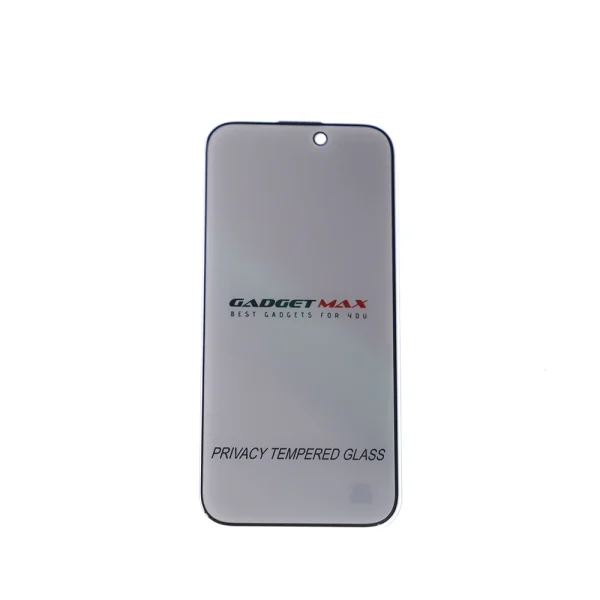 Gadget Max iPhone 15 Pro (PREMIUM 2.5D SKILL FULL COVER) Privacy Tempered Glass