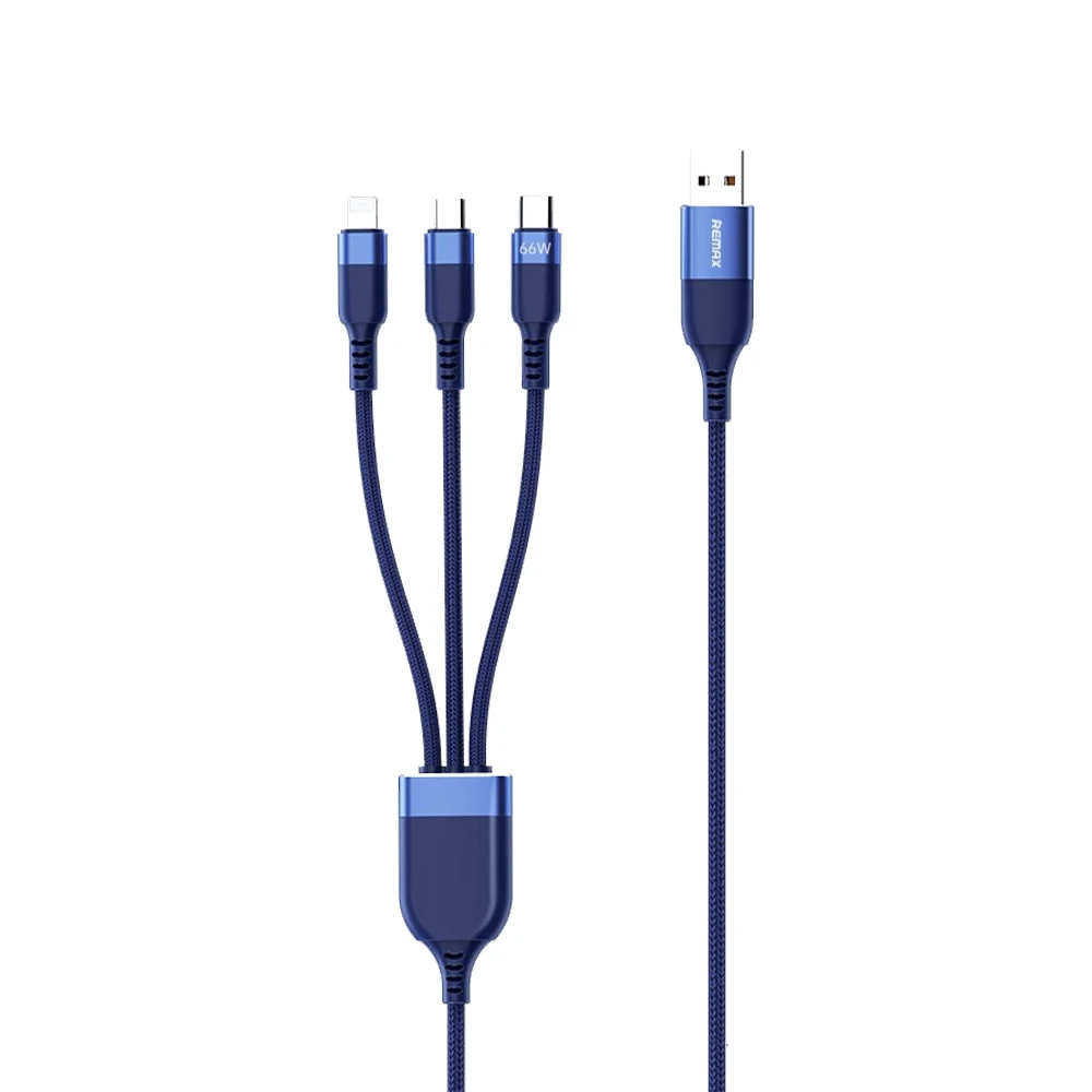 Remax RC-C068 (Kings Series) 3 in 1 Cable Blue Image