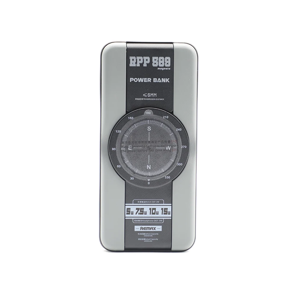 Remax RPP-589 10000mAh Wireless Power Bank Grey Image 1